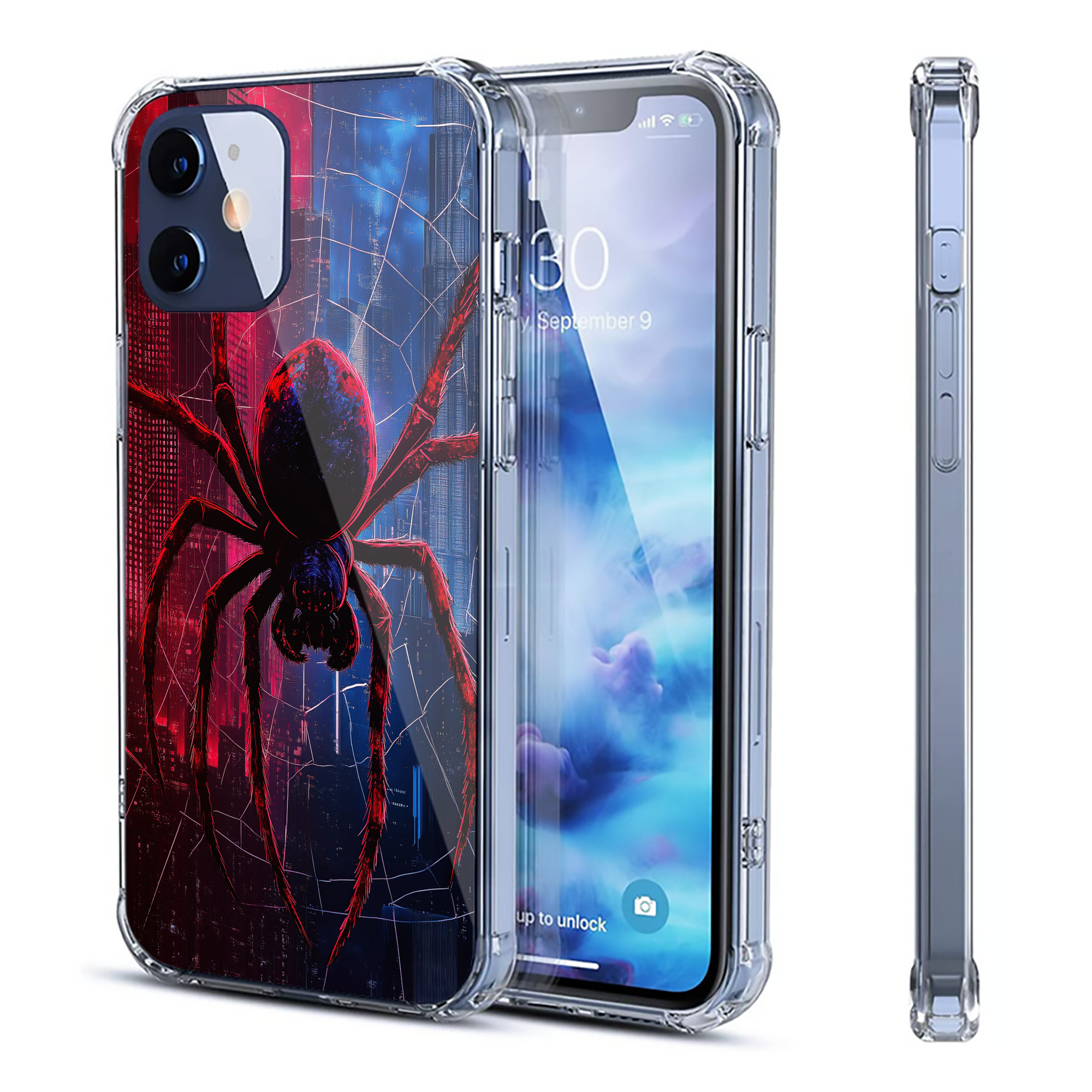 （画像用） Spider Man スパイダーマン 【iPhone 12シリーズ対応】透明スマホケース（クリアソフトケース）